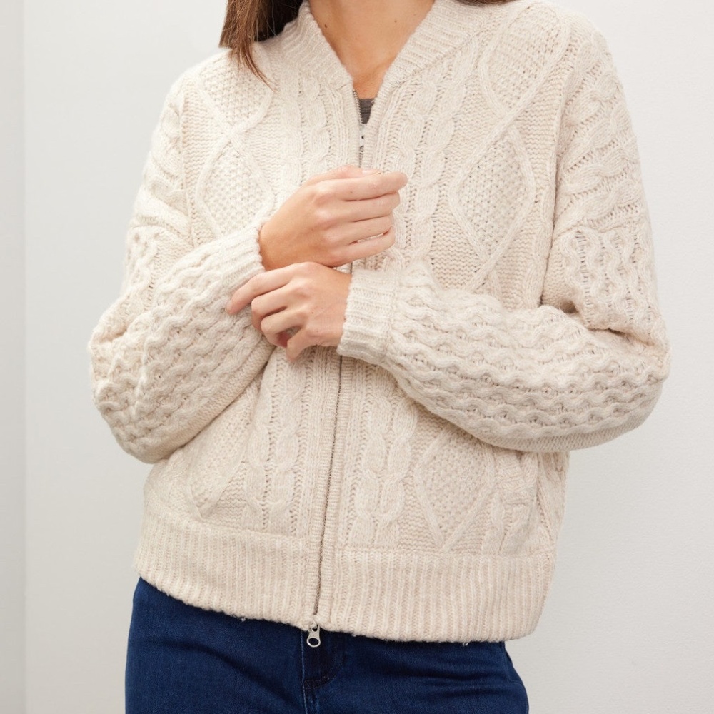 Central Park West Savannah Zip Sweater, XS - Picture 3 of 11